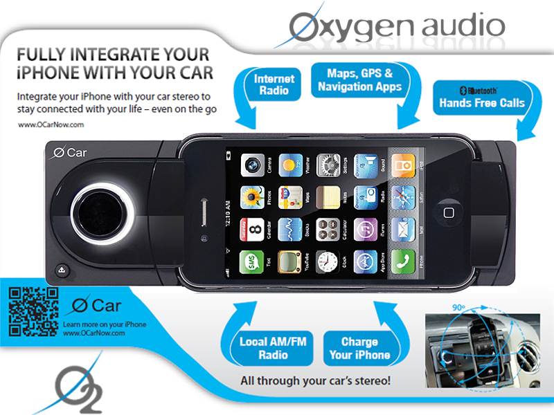 Oxygen Audio Iphone 4 4S 3G 3GS Integrated Car Boat Truck Stereo HEAD 