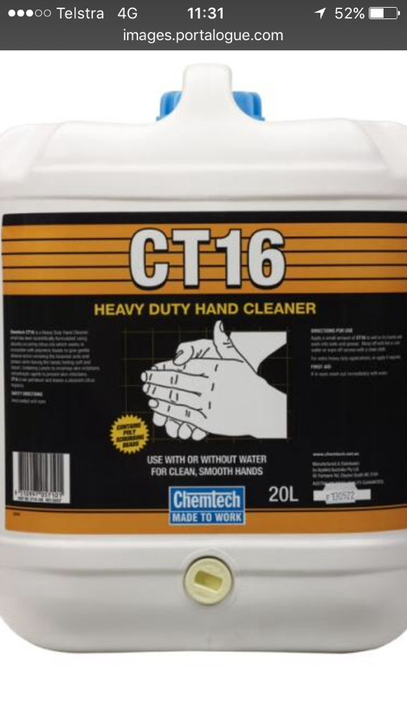 HUGE New 20L Chemtech CT-16 Heavy Duty Citrus BASE Hand Cleaner. RRP&&#