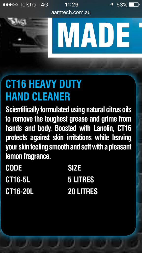 HUGE New 20L Chemtech CT-16 Heavy Duty Citrus BASE Hand Cleaner. RRP&&#