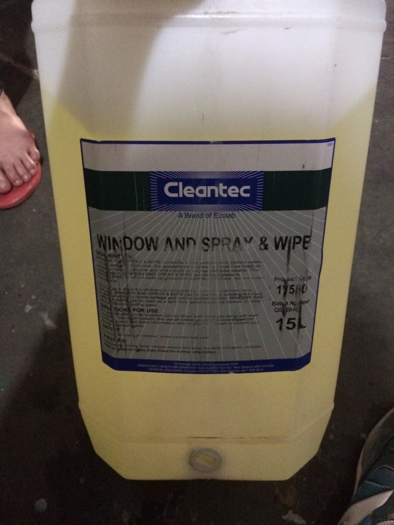 HUGE 15L Cleantec Industrial Spray and WIPE and General Purpose Window
