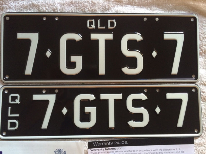 GTS Queensland Personalized Plates 7 GTS 7