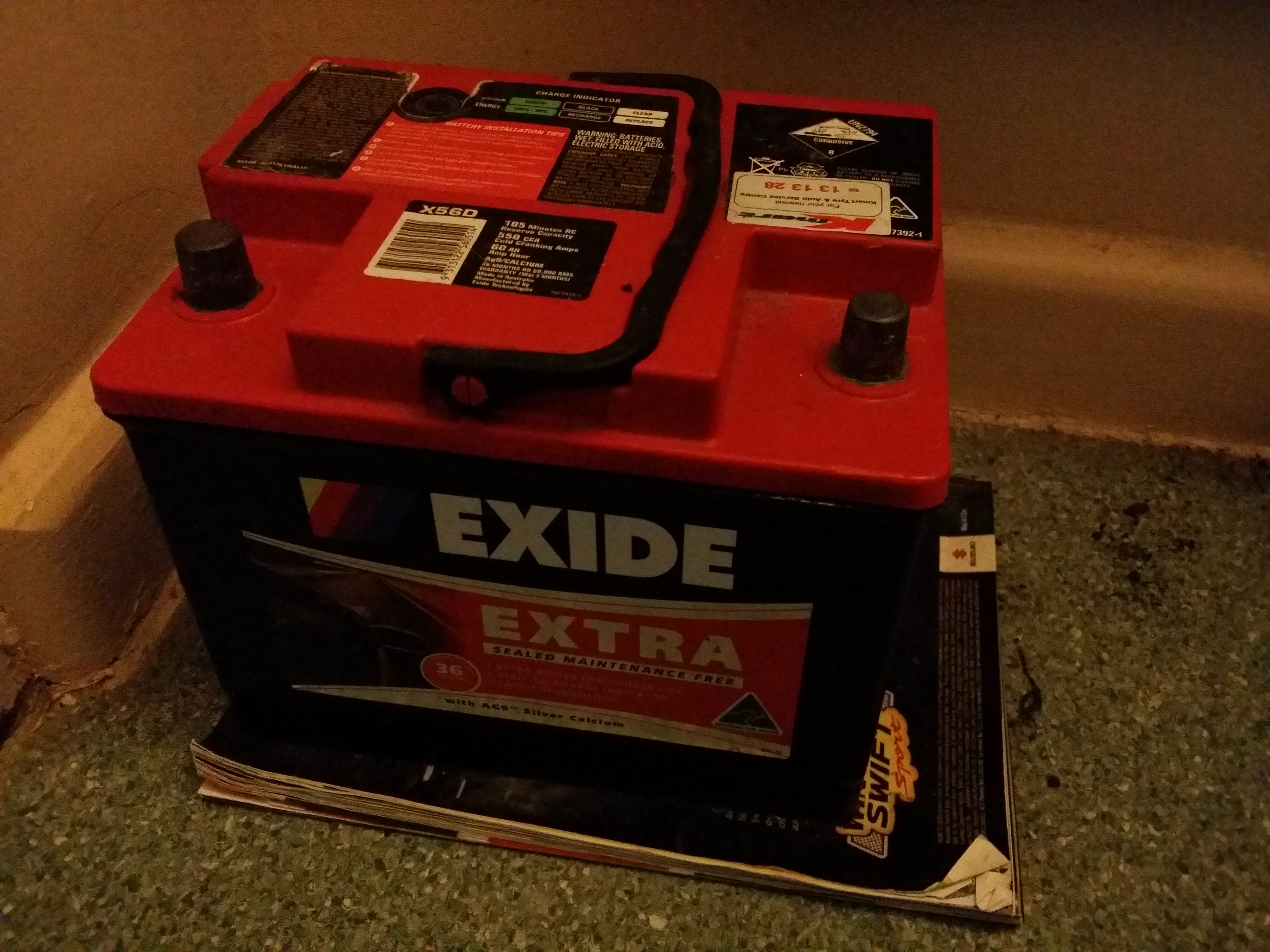 Exide Battery X56D  550CCA - Less Than 6 Months Old