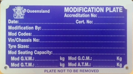 QLD Mod Plates Vehicle Modification Certification