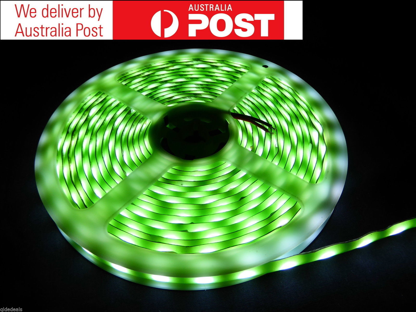 12 VOLT Fluro Green LED Strips ,GLOW In The Dark When Switched Off