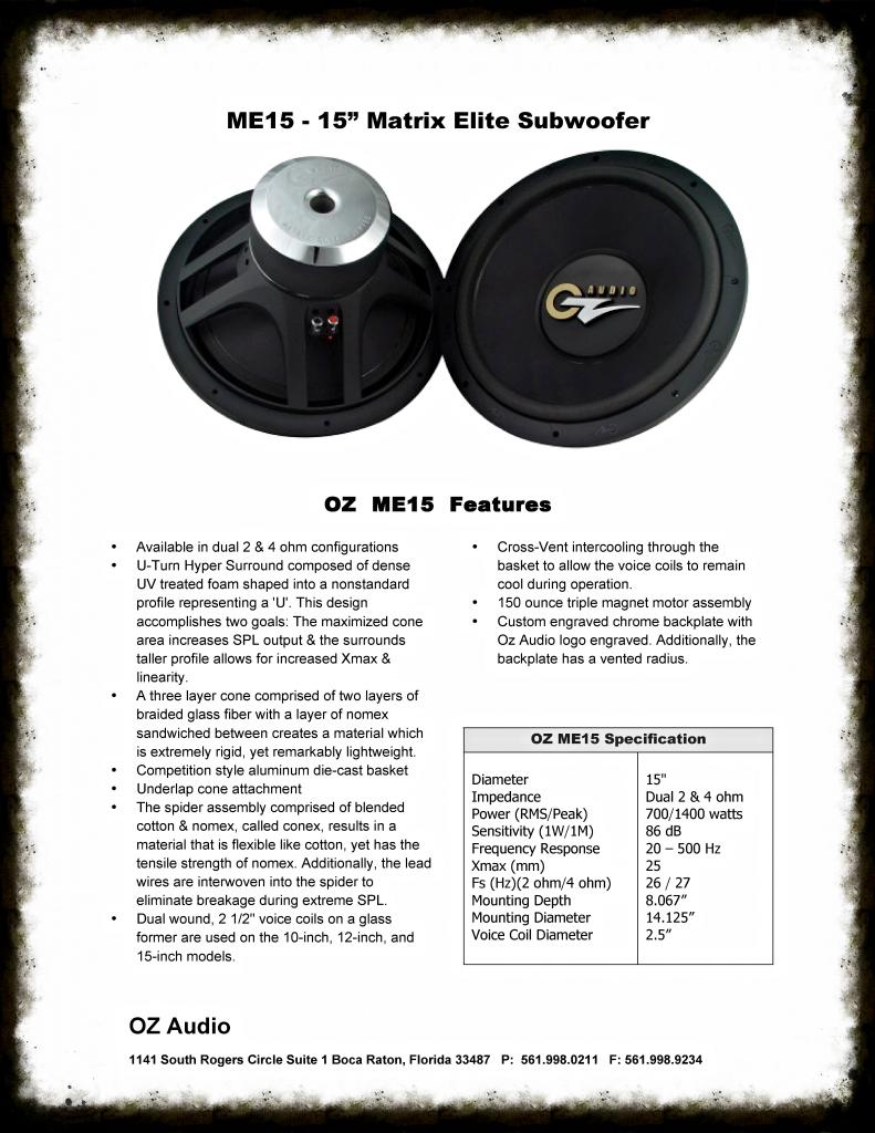 OZ Audio 15\