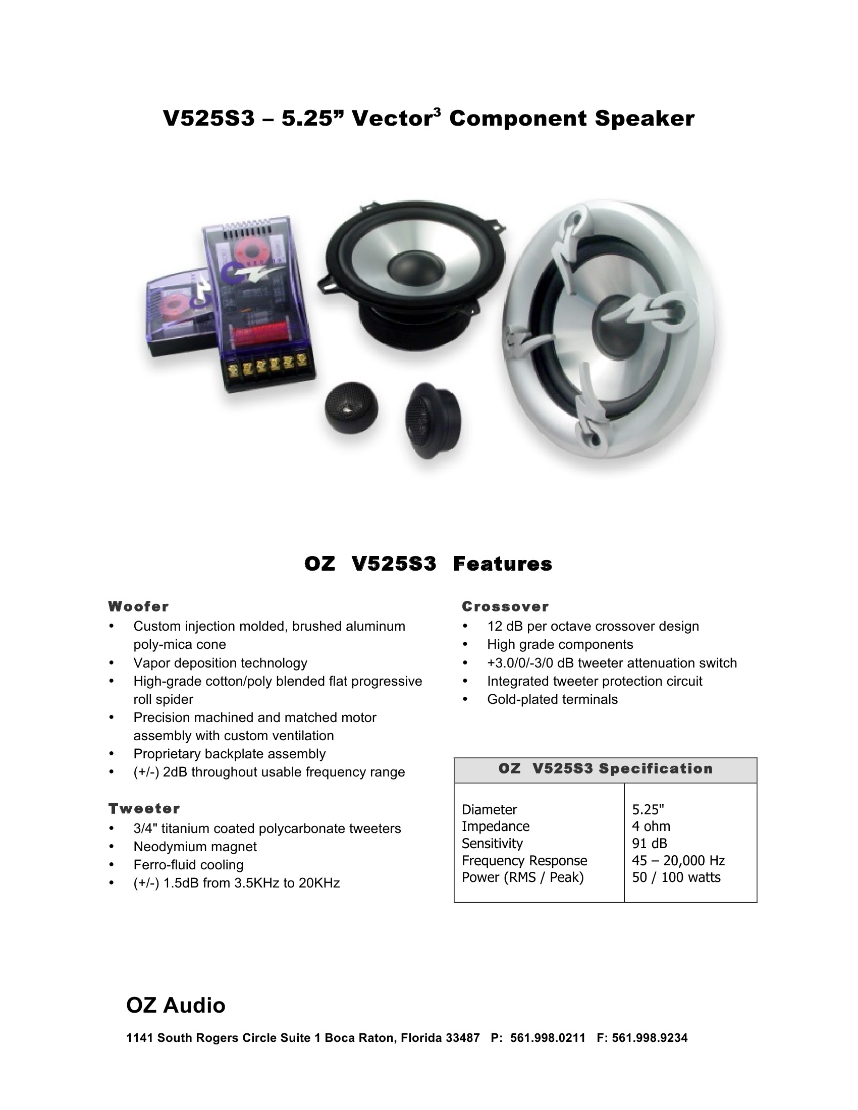 OZ Audio Component Speakers 5.25\