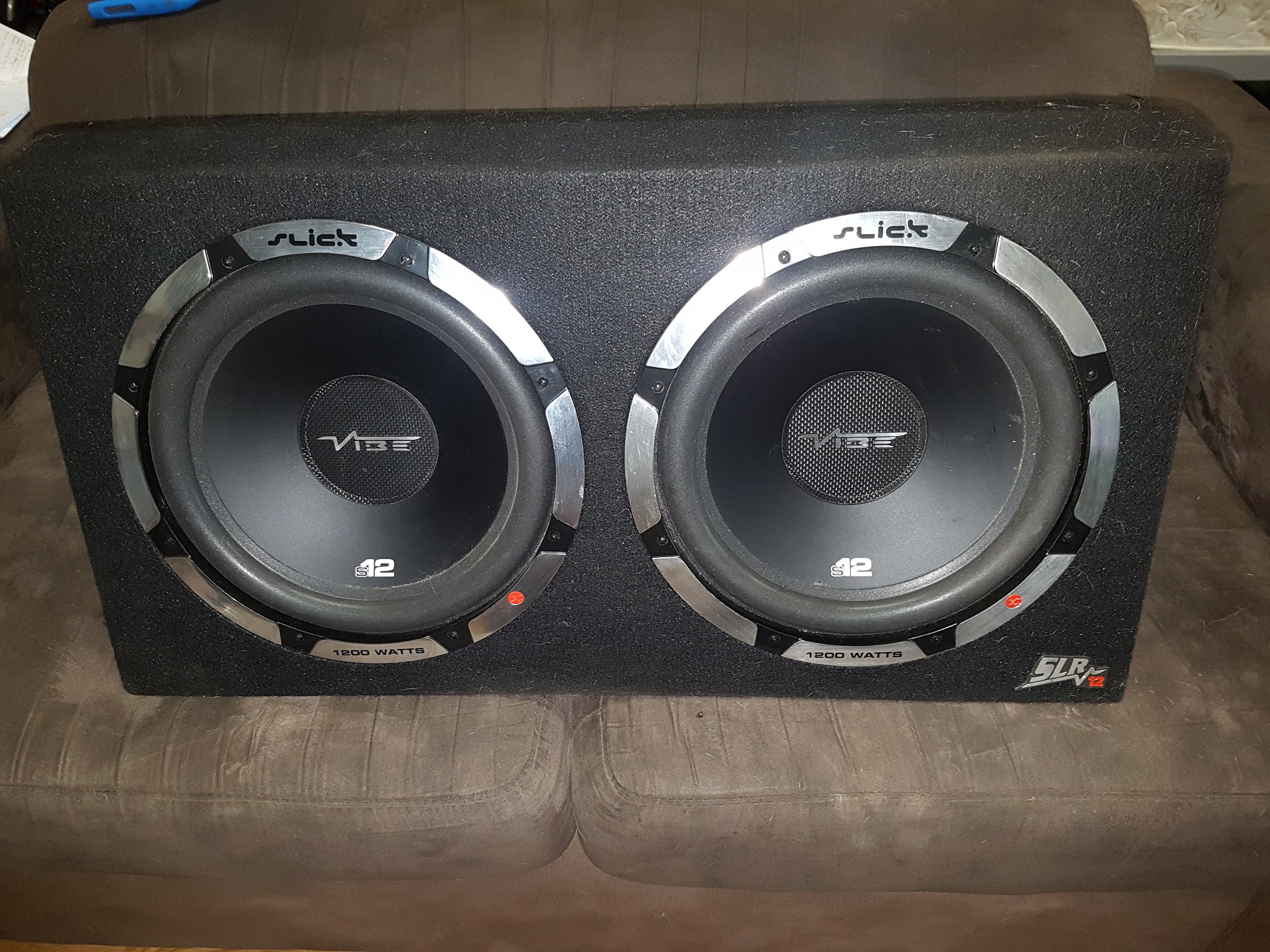VIBE Slick 12IN, 2400w SUB Woofers In Box With Built In AMP. VGC