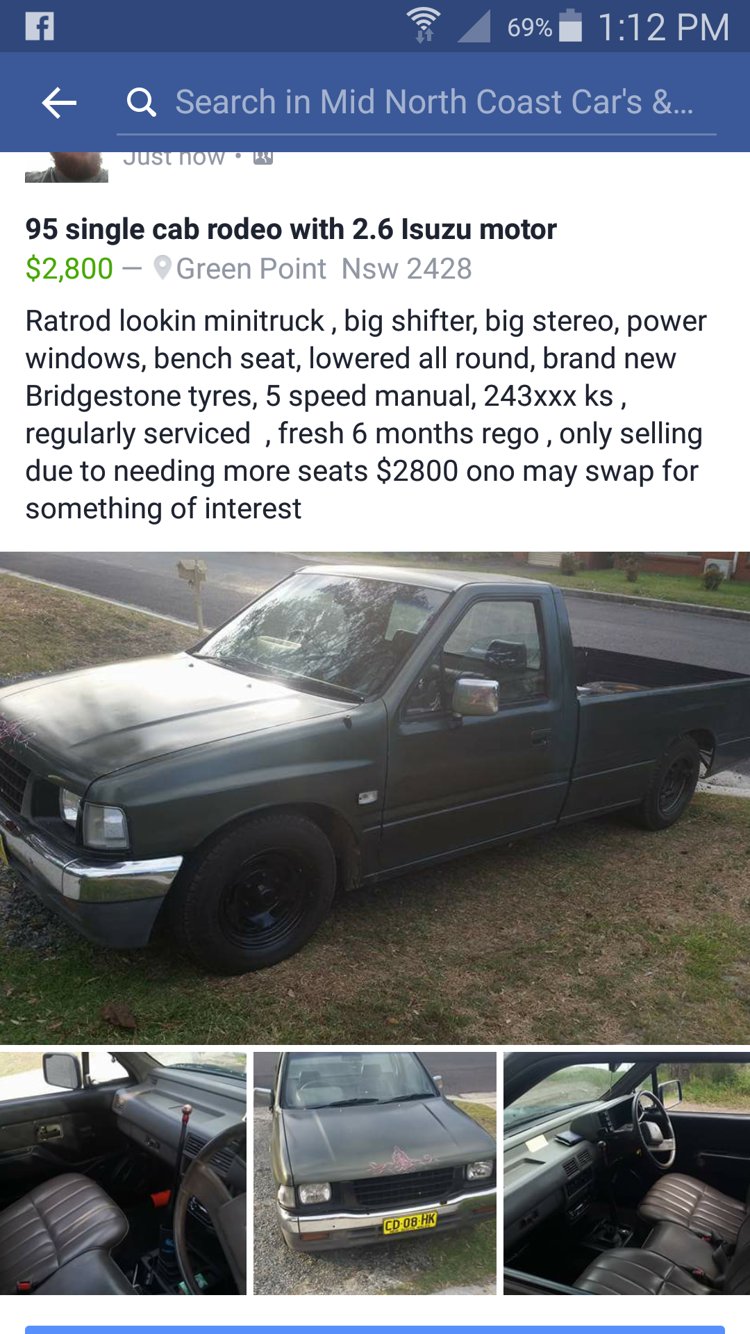 1995 holden rodeo for sale or swap nsw: mid north coast