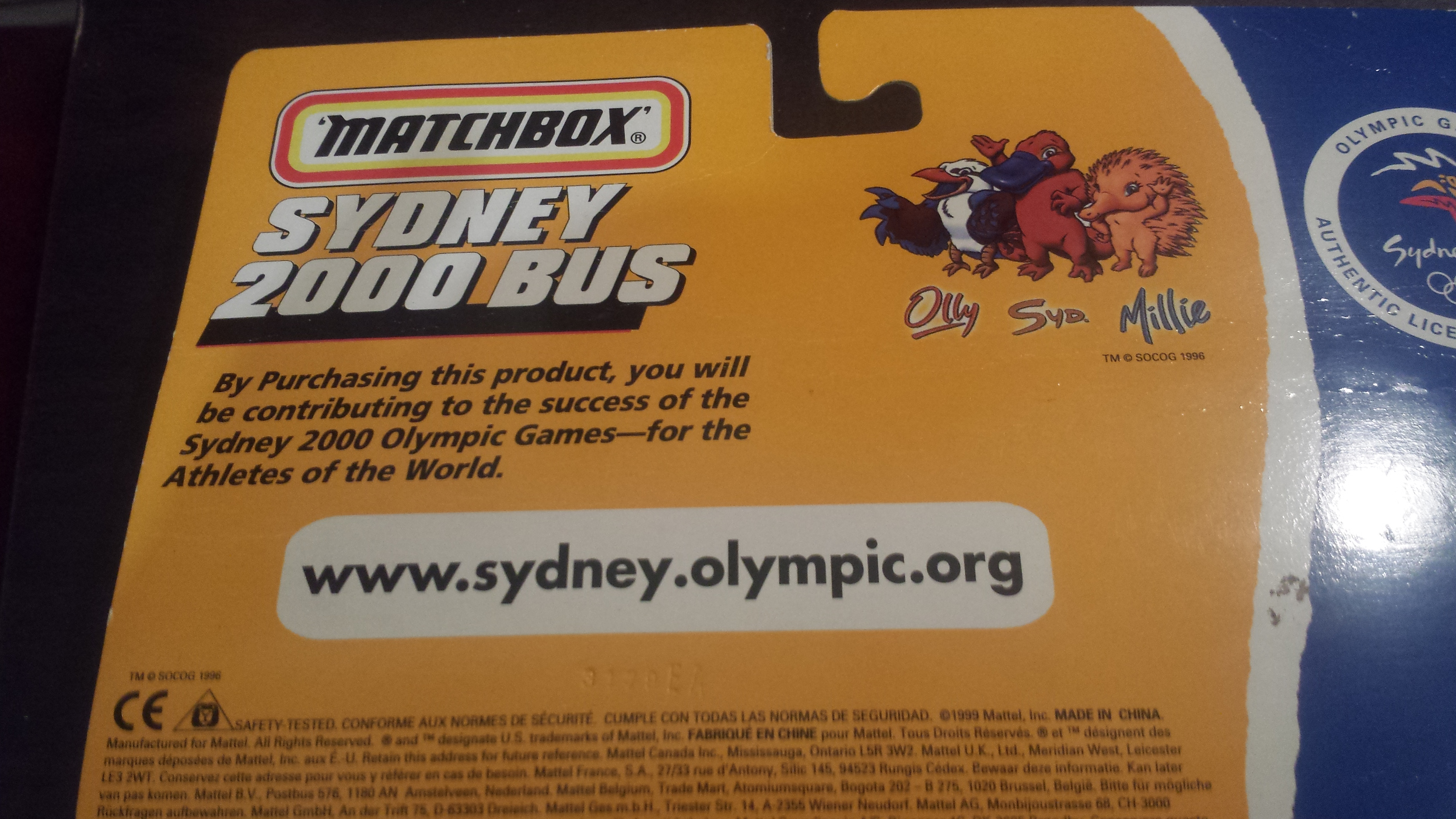 Sydney2000 Games OLLY SYD. Millie Coach 1999 Mattel INC