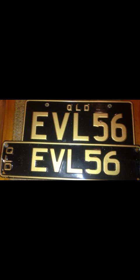 Personalised Custom Plates EVL56 Q.l.d