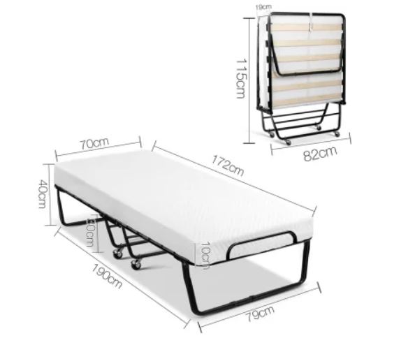 Foldable Guest BED With 8CM High Density Mattress