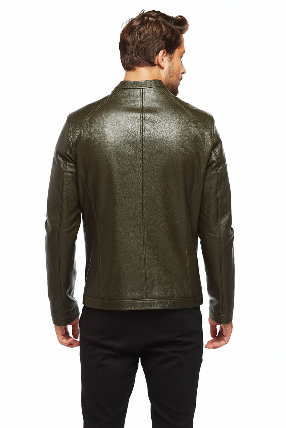 Argen New Zeland Olive Green Leather Jacket