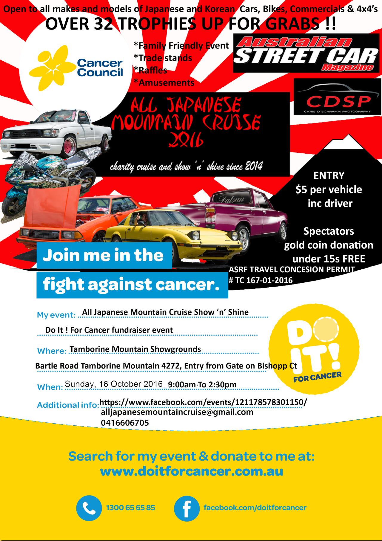 All Japanese Mountain Cruise Show N Shine Do It For Cancer Fundraiser