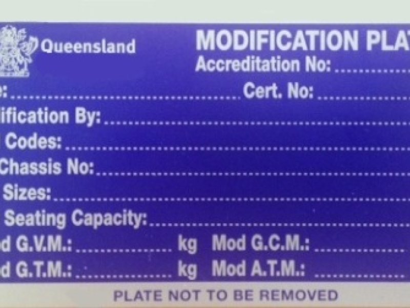 QLD Mod Plates Vehicle Modification Certification Car Parts QLD Brisbane 2922296