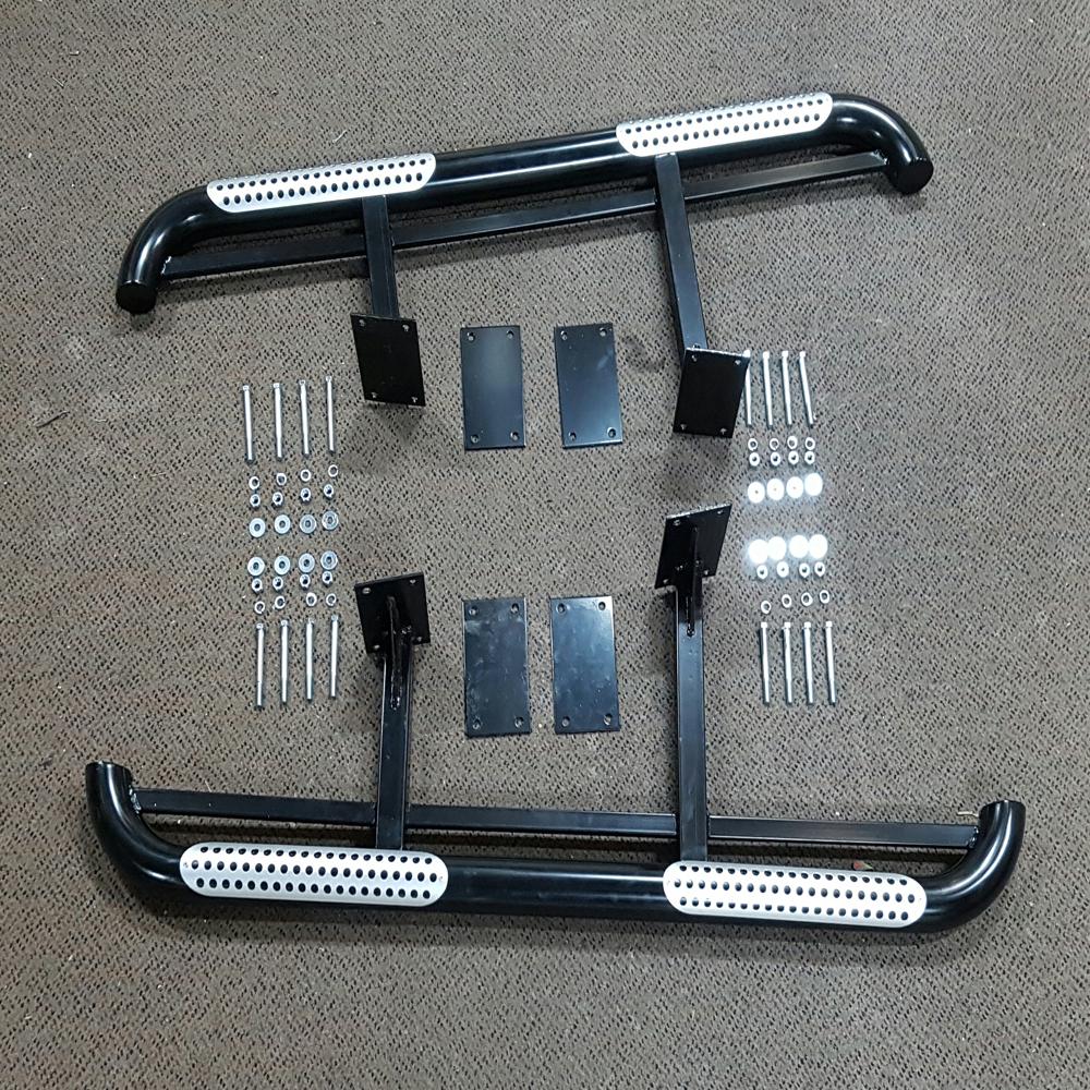 80 Series Landcruiser Side Steps Heavy Duty Black Powder Coated | Car