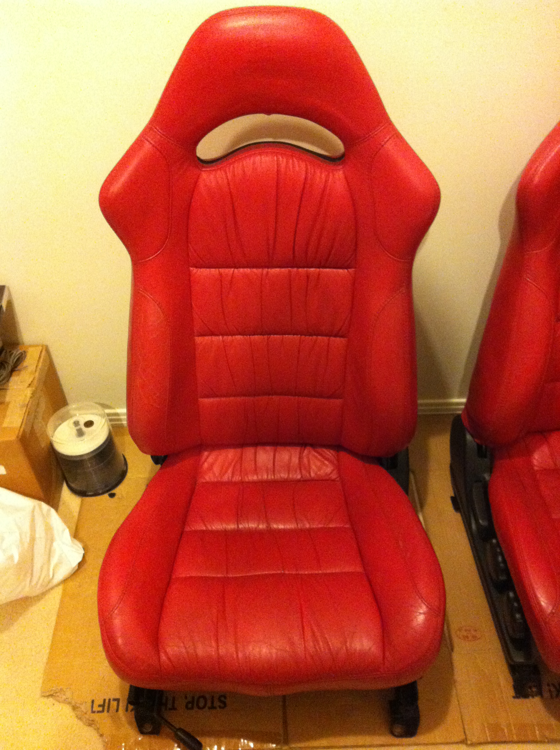Subaru Impreza GC8 WRX STI V5 Recaro Bucket Seats In Red Leather