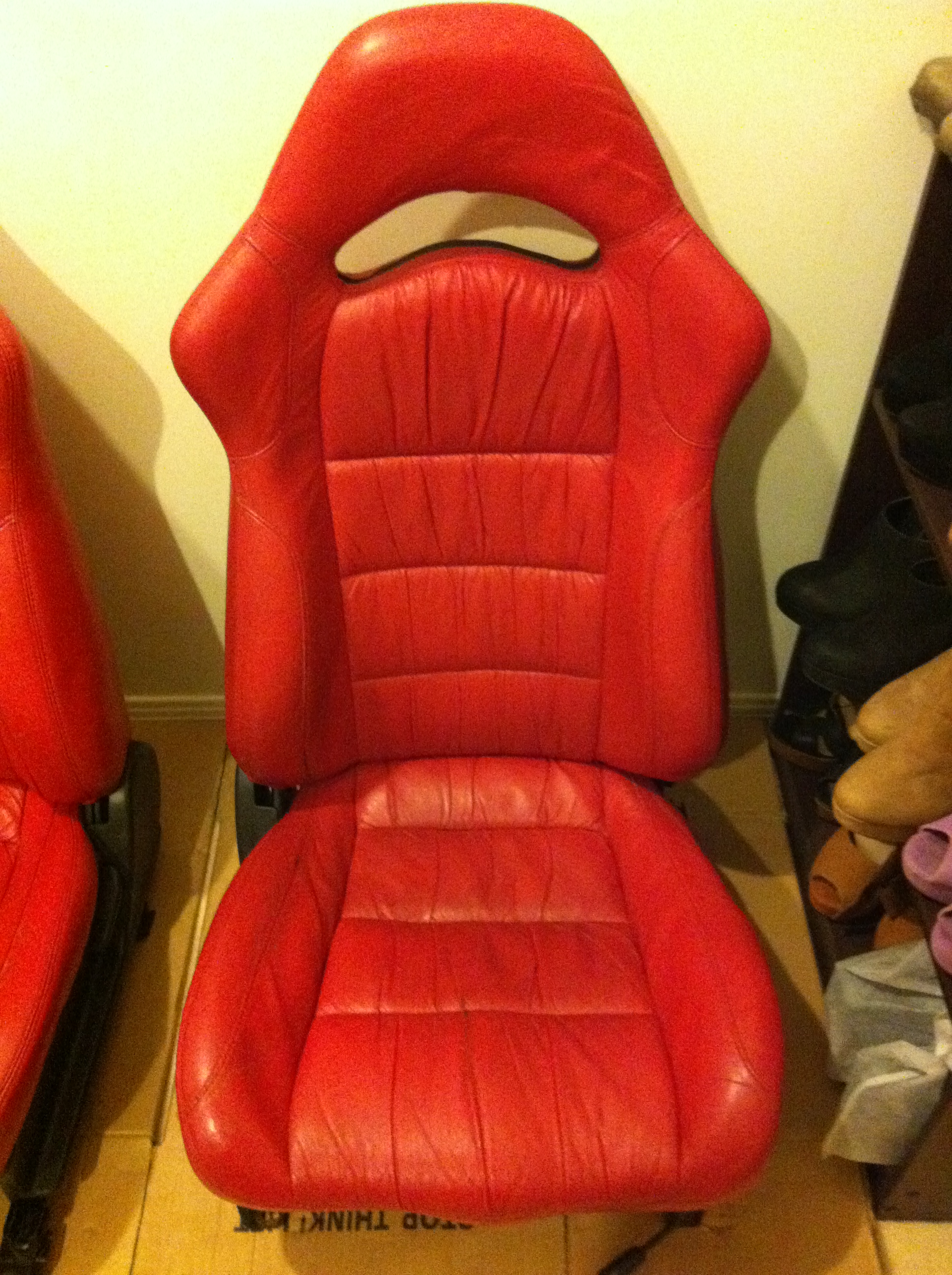 Subaru Impreza GC8 WRX STI V5 Recaro Bucket Seats In Red Leather